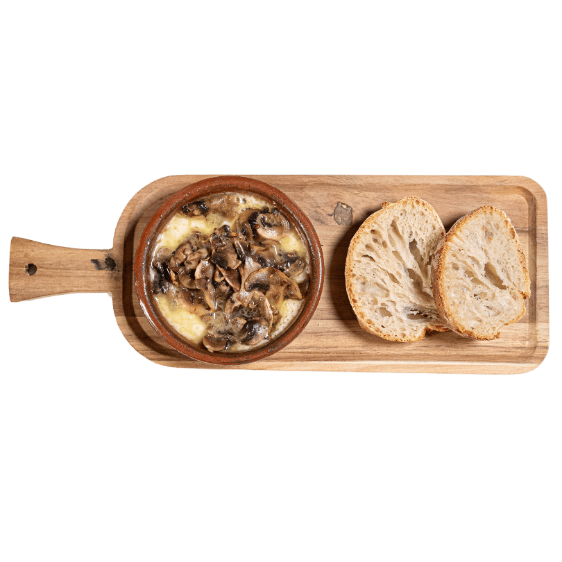 Provolone con champiñones