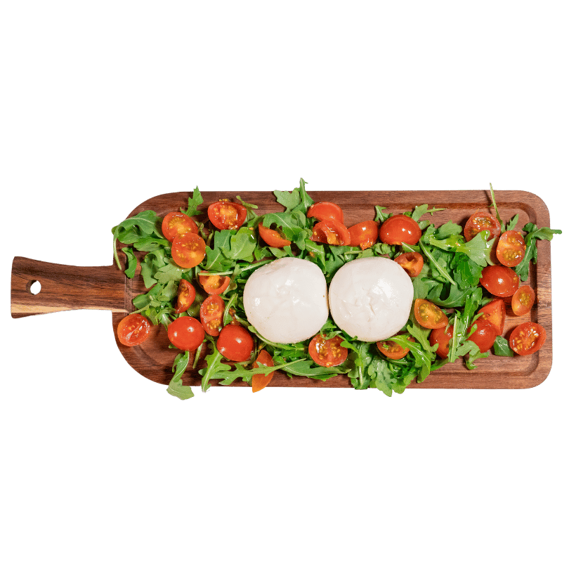 Burrata con rúcula